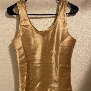 Golden satin tank top
